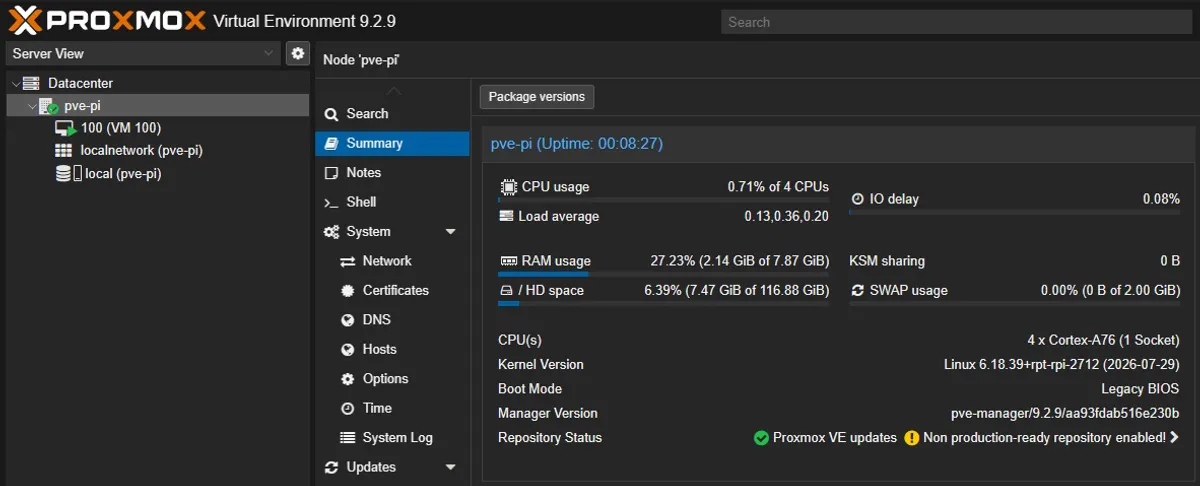 Installing Proxmox on Raspberry Pi · FingerlessGloves